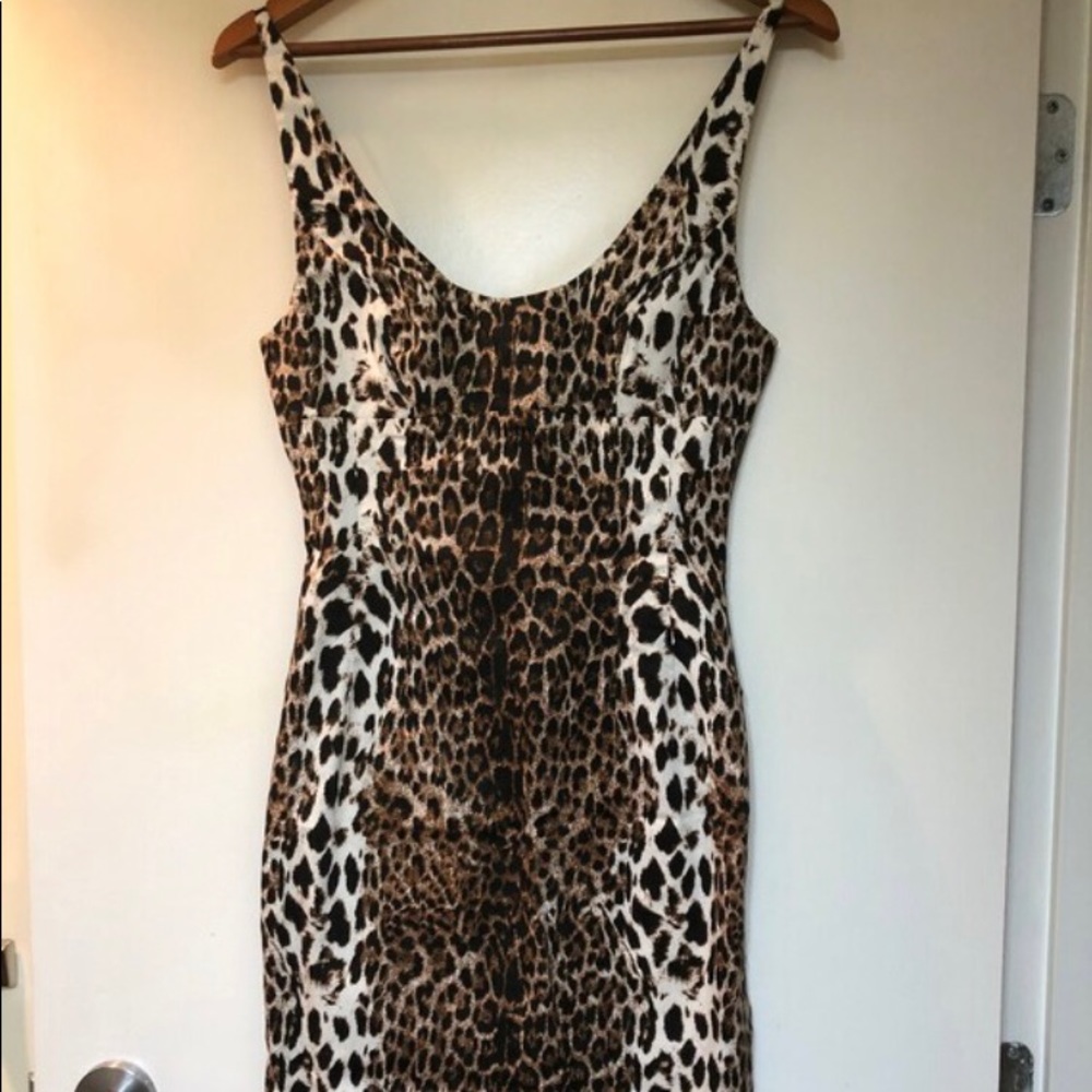 Leopard Print Bodycon dress, size 10UK